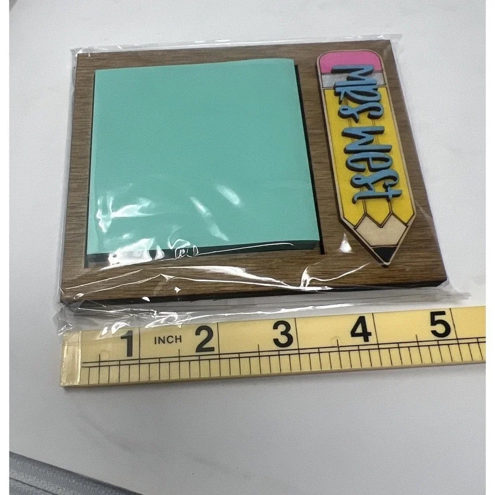 Teacher Inspired Mrs. West Teacher Desk Set Sticky Note Holder & Coaster